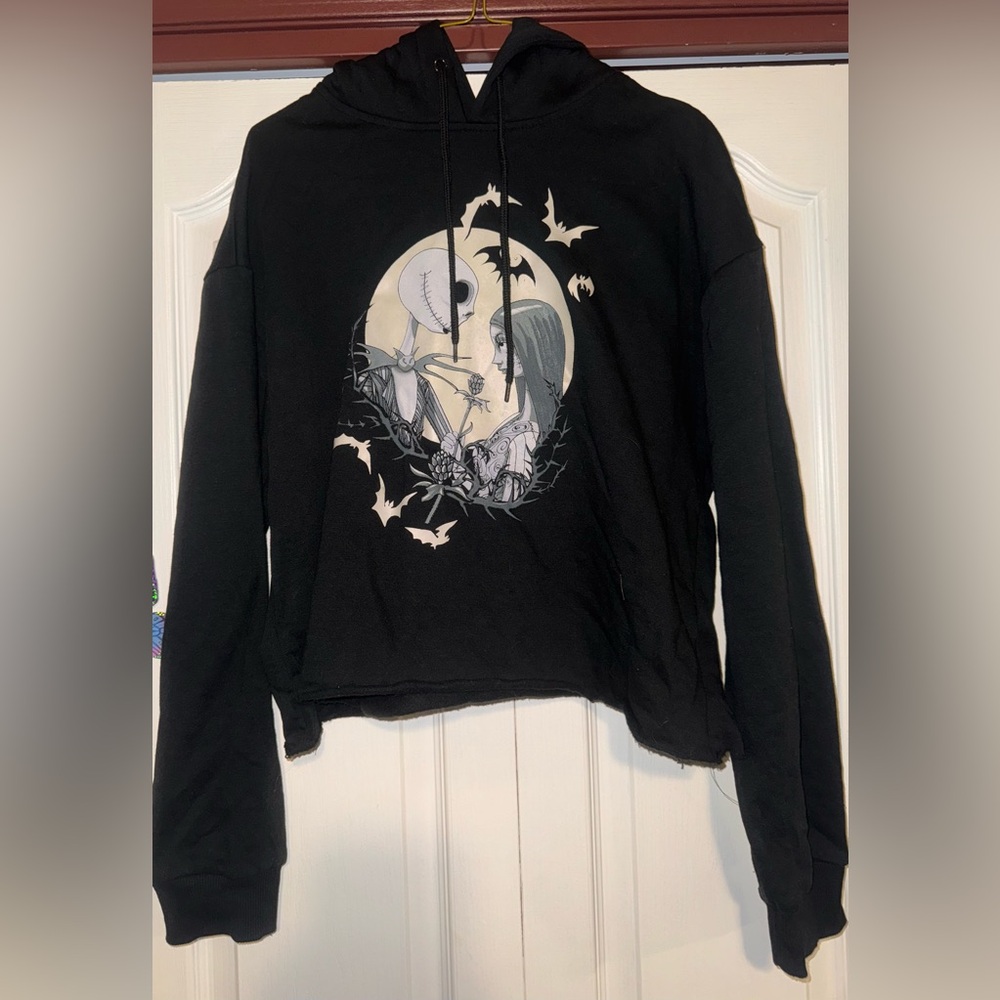 Nightmare Before Christmas Cropped Hoodie